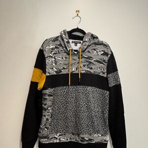 INC International Concepts Black, Gray, and Yellow Hoodie